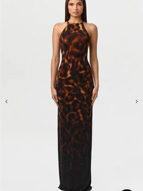 Naked Wardrobe BARE BODY TORTOISE MAXI DRESS Size M